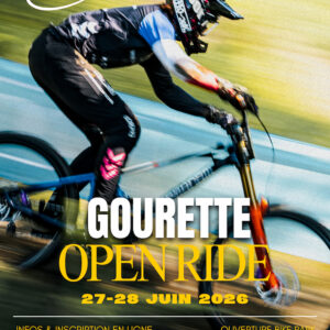Affiche de la compétition de VTT Gourette Open Ride qui se déroulera les 27 et 28 juin 2026 à Gourette en Vallée d'Ossau.
