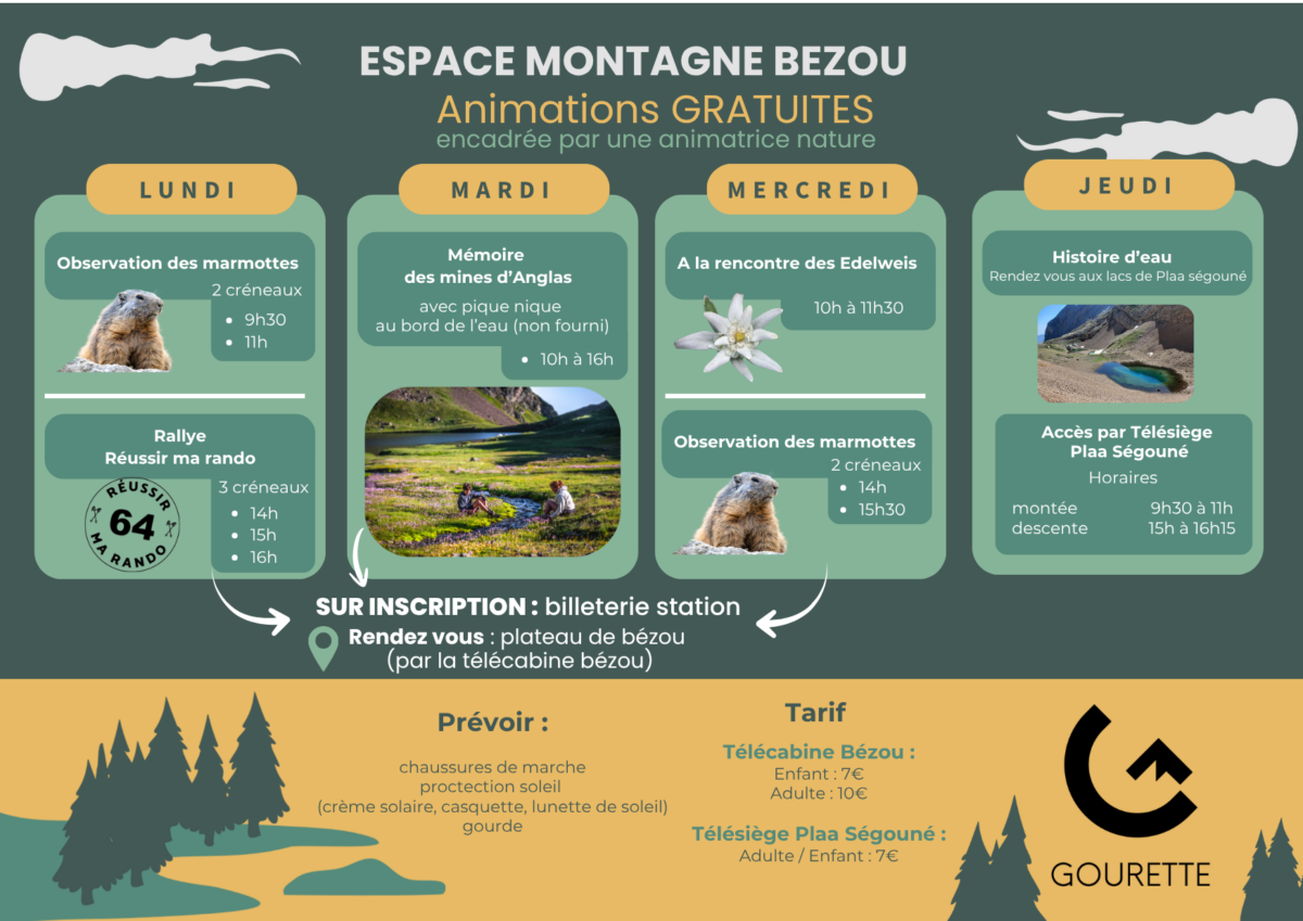 programme des animations Gourette 2026