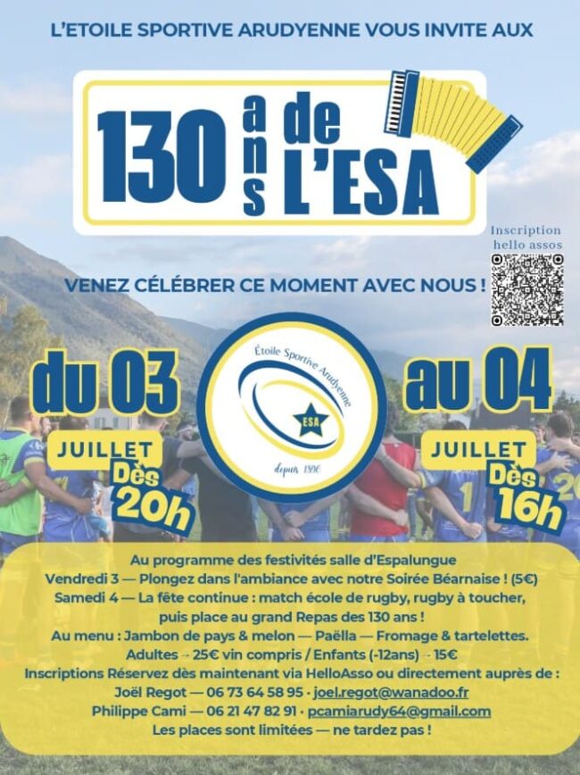 130 ans de l&rsquo;Etoile Sportive Arudyenne