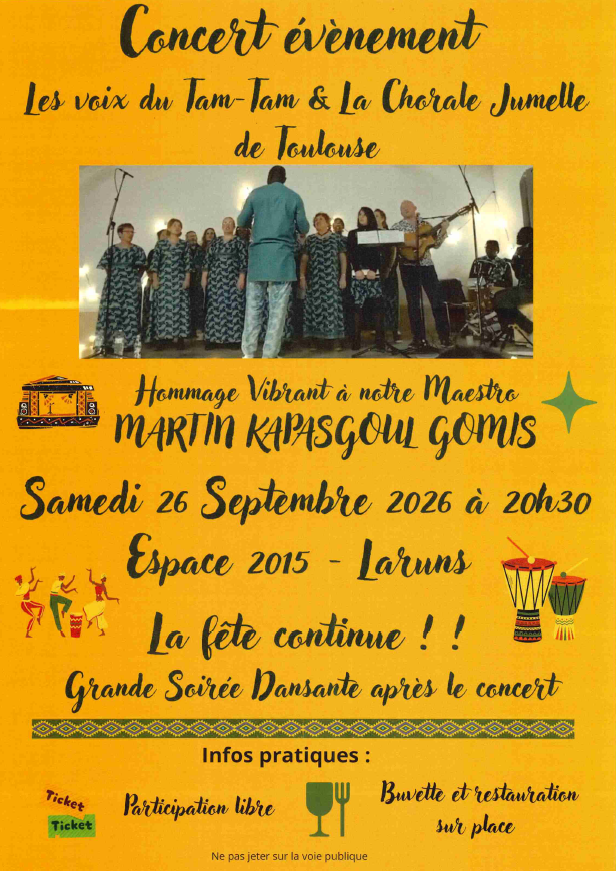 Concert – Les voix du Tam Tam et la Chorale Jumelle de Toulouse